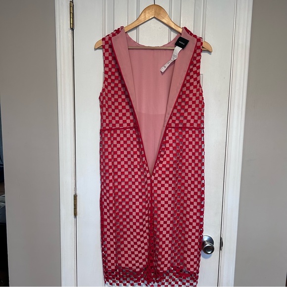 AKRIS Cocktail Dress Heart Motifs Mulberry Silk w Embroidered Overlay UK 12 US 8 - Picture 10 of 14